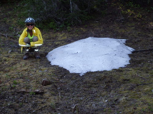 GDMBR: Terry, posing with some snow.